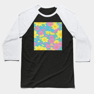 Pastelicious Spring flowers Pattern Baseball T-Shirt